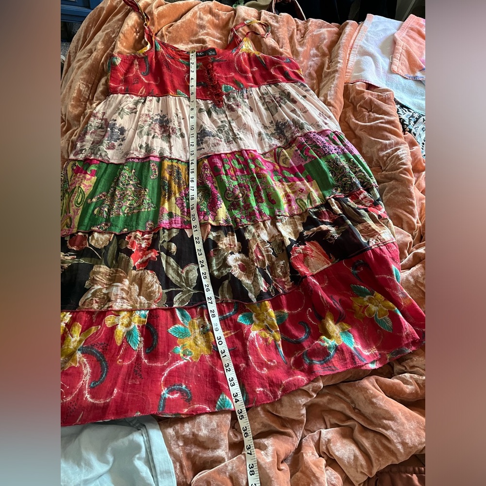 Etc. Layered Sundress Cotton Farm Rio Style Colorful Lightweight Vacation Boho - Picture 7 of 8